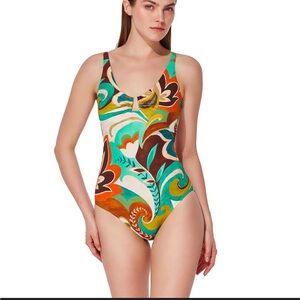 Gottex Porto U Wire One Piece Swimsuit Size 8 NWT Multicolor Luxe Swim